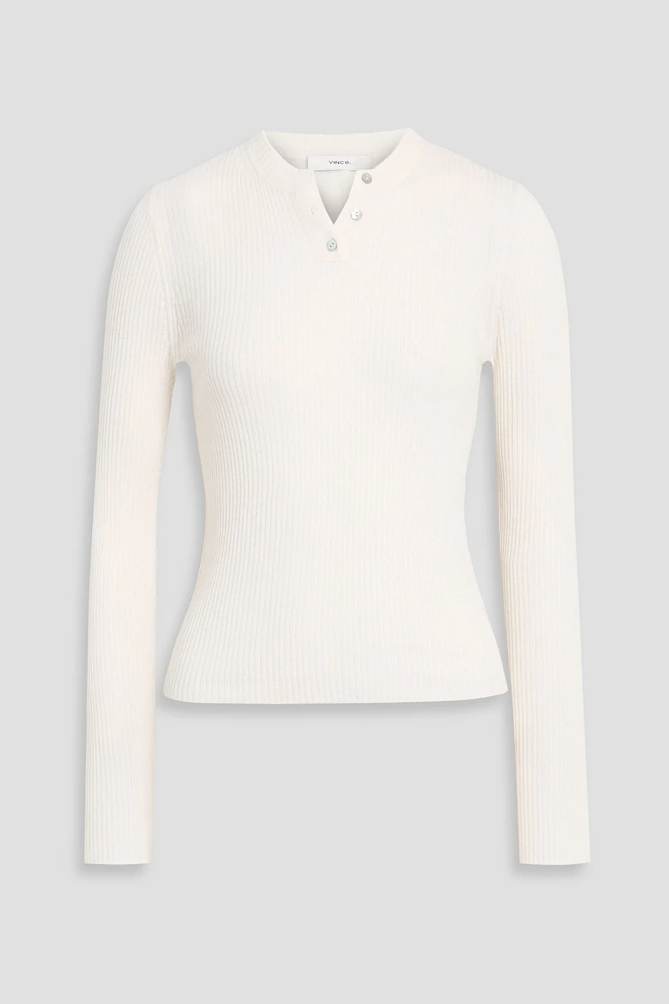 Ribbed cashmere and silk-blend sweater - 1