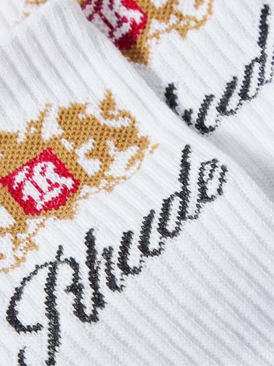 Rhude Logo-Jacquard Ribbed Stretch Cotton-Blend Socks outlook