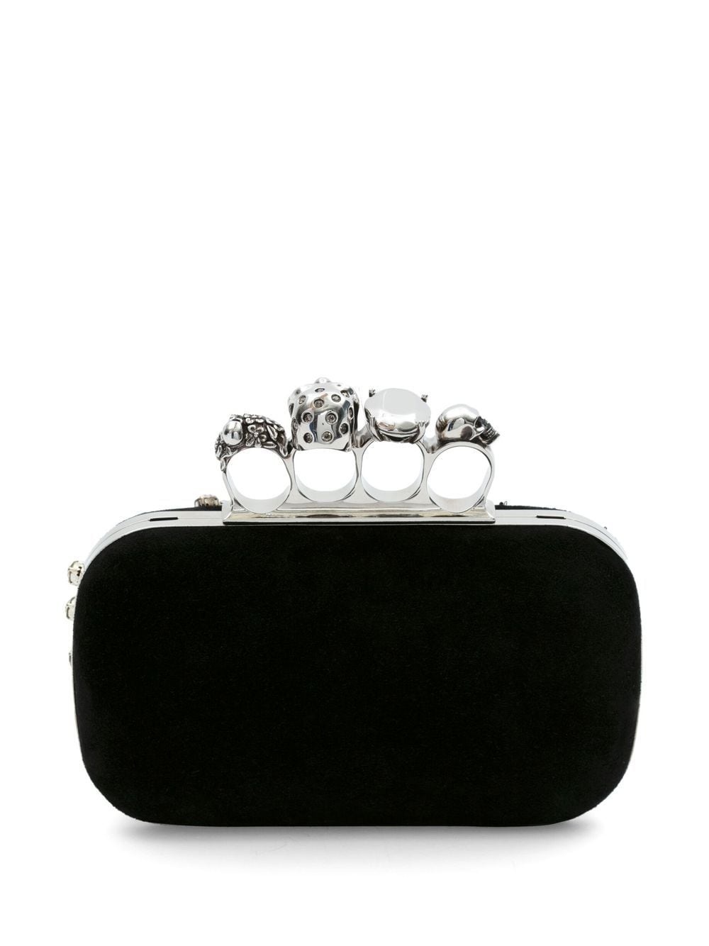 Skull Four Ring crystal-embellished clutch bag - 2