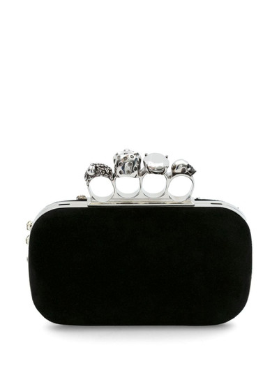 Alexander McQueen Skull Four Ring crystal-embellished clutch bag outlook