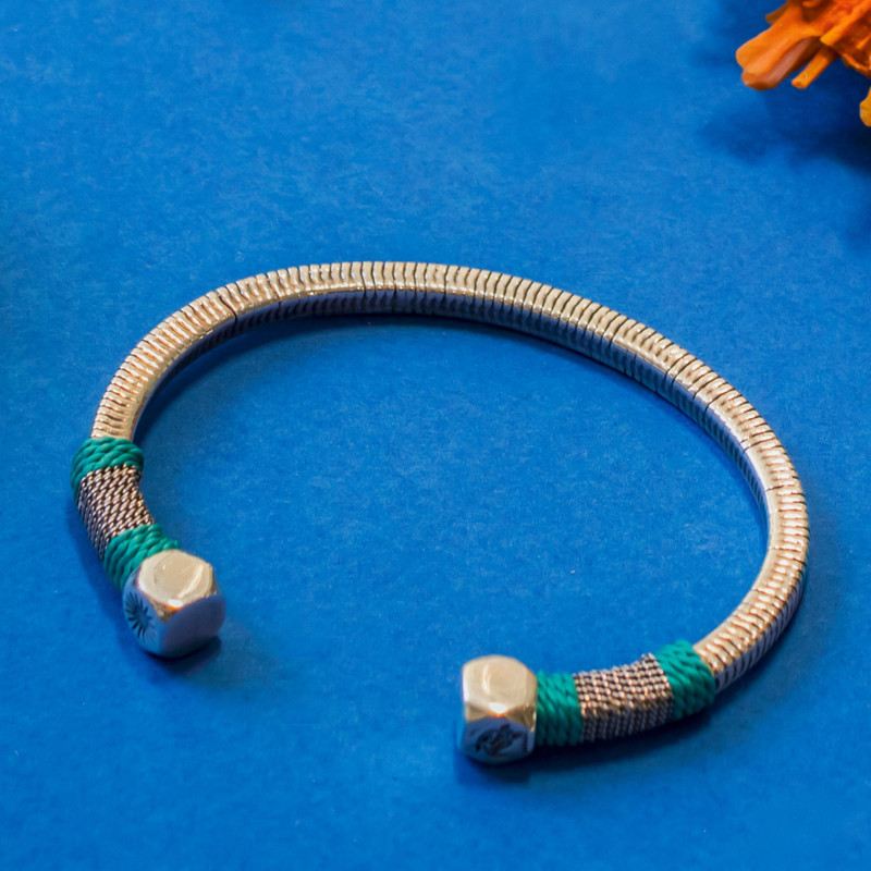 Men silvered Jonc Bracelet - Vilebrequin x Gas Bijoux 7