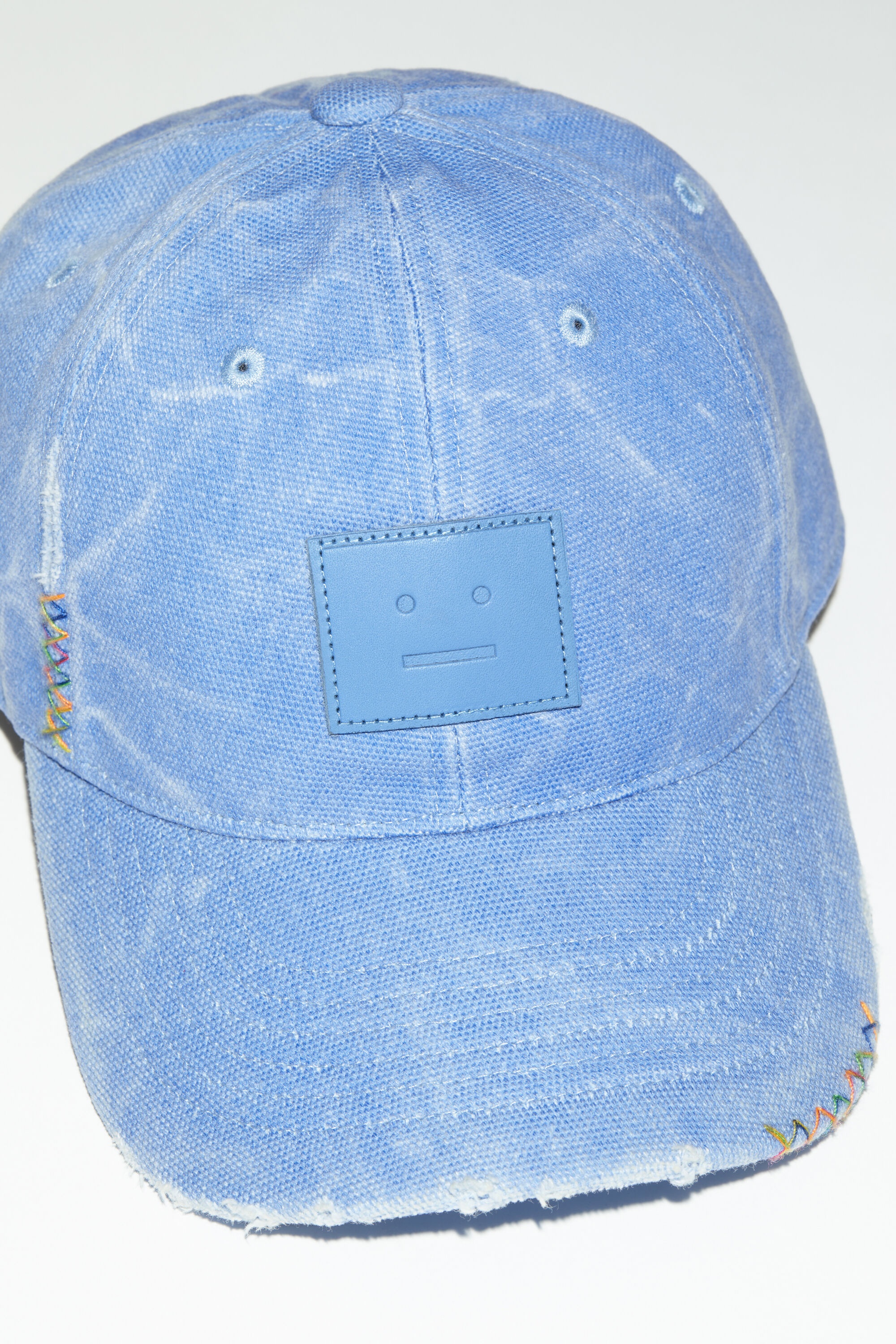 Leather Face patch cap - Powder blue - 5