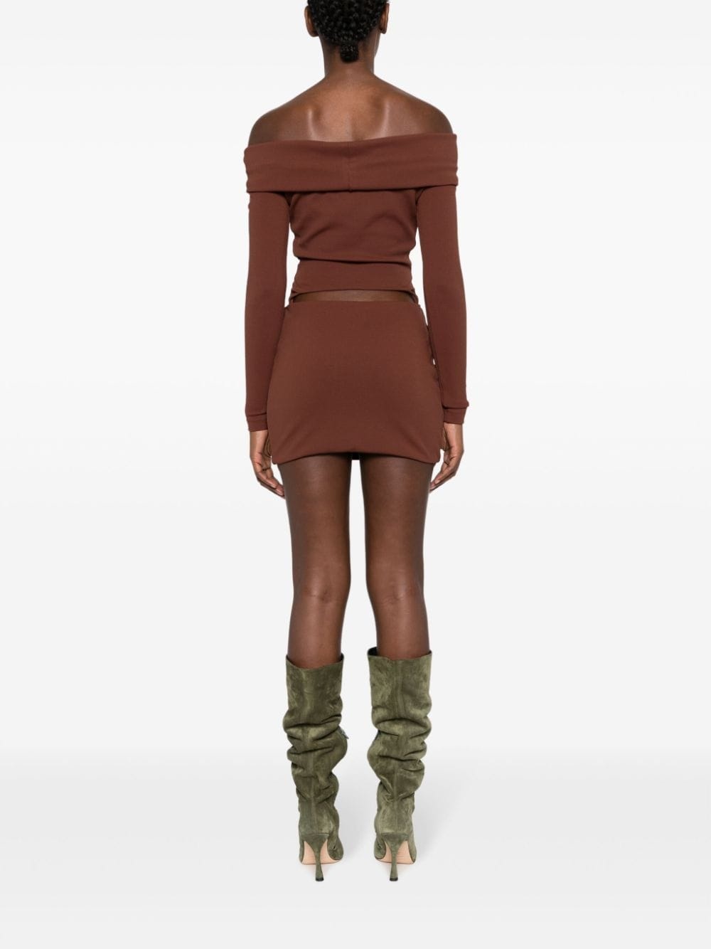 off-shoulder cut-out minidress - 4