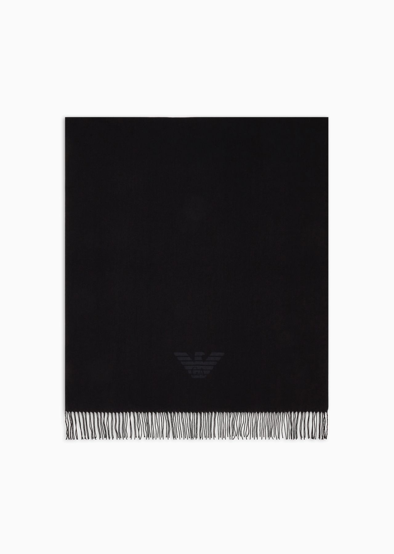 Fringed scarf with eagle print - 1