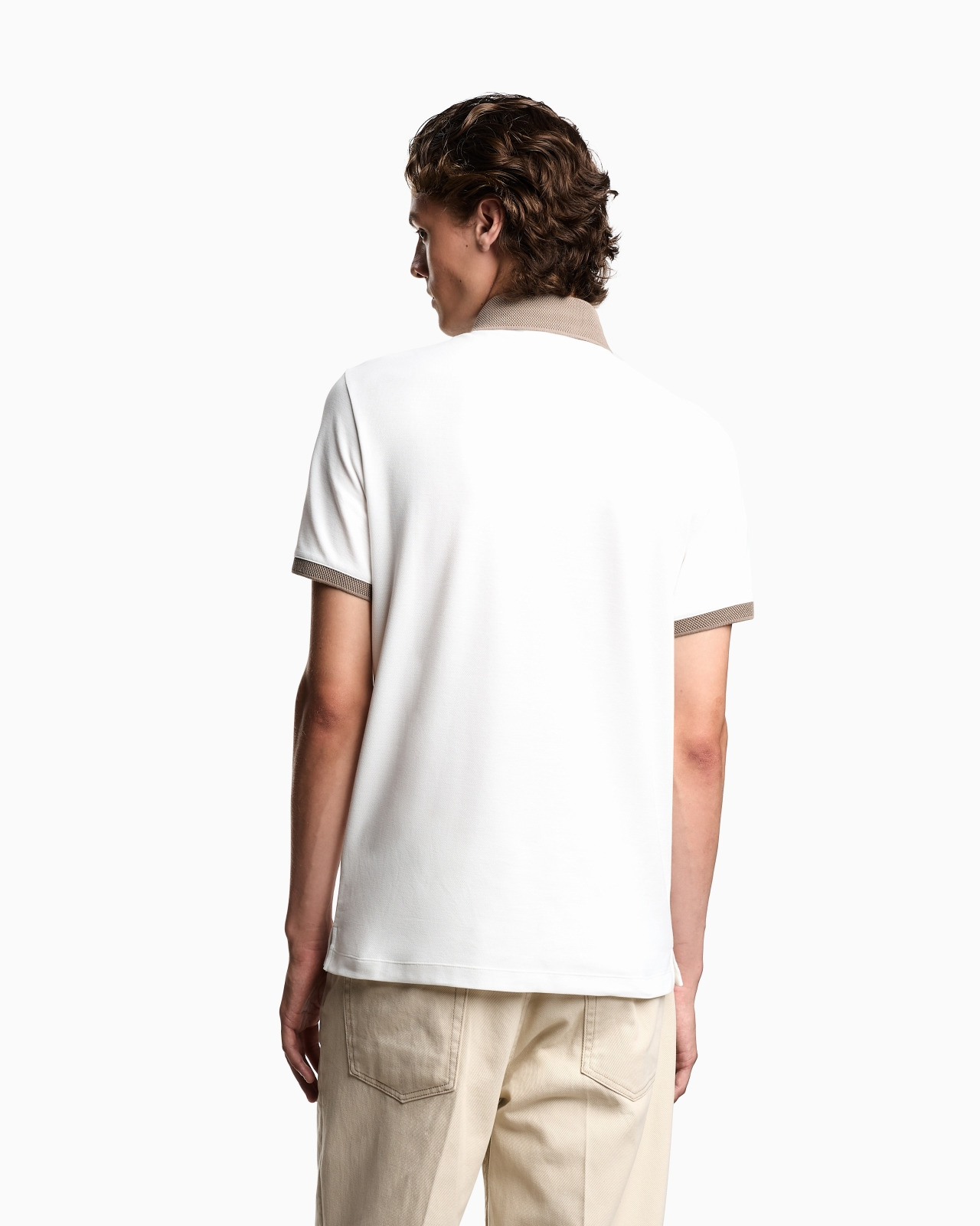 PIQUÉ POLO SHIRT WITH CONTRASTING KNIT TRIM - 3