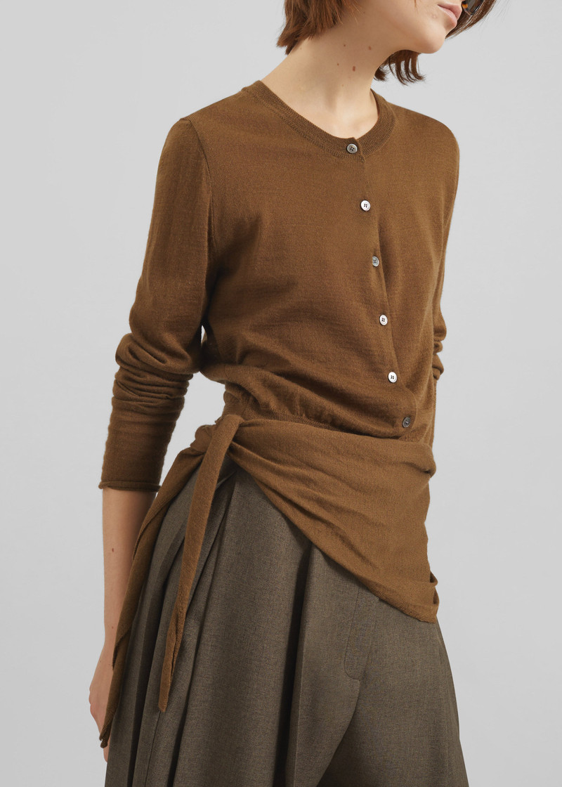 Clervaux Scarf Cardigan - Brown 4