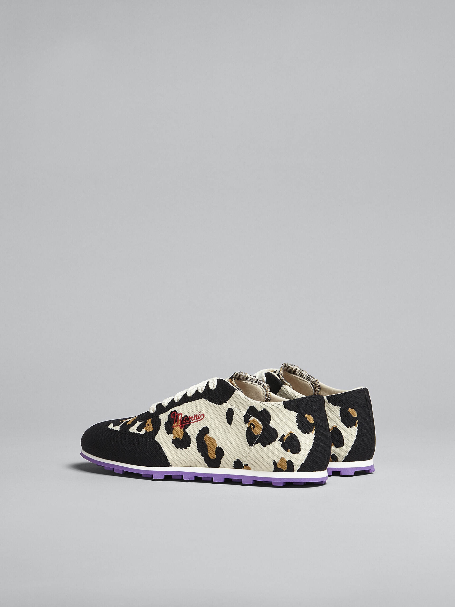 LEOPARD PRINT STRETCH JACQUARD PEBBLE SNEAKER - 3