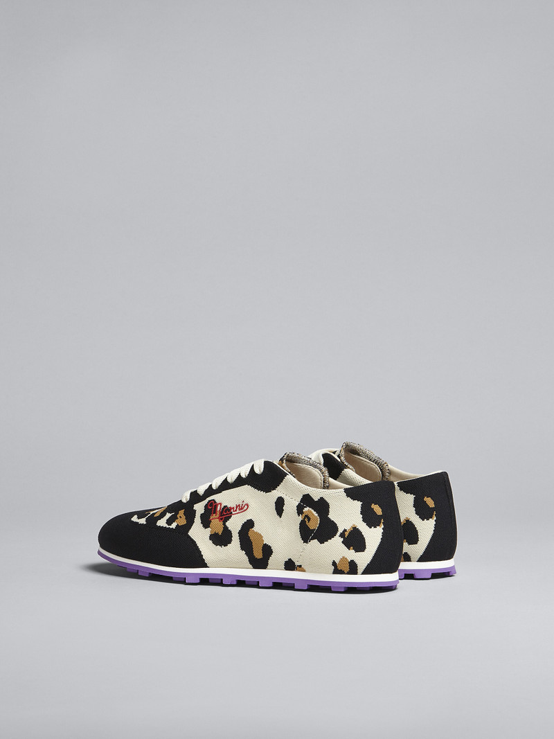 Marni LEOPARD PRINT STRETCH JACQUARD PEBBLE SNEAKER outlook