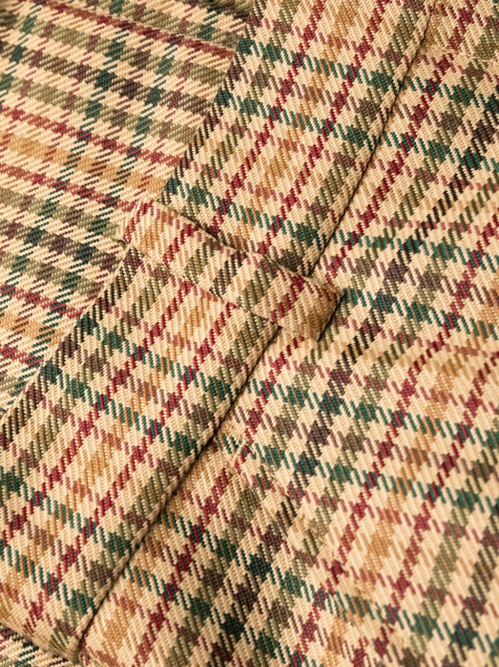 checked wide-leg trousers - 7