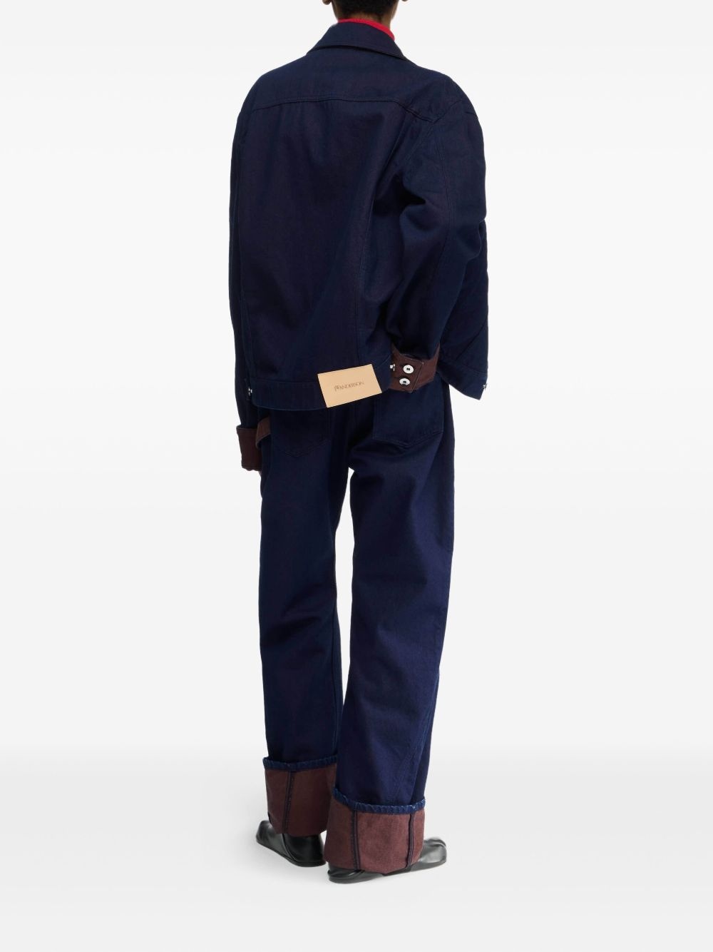 contrast-cuff denim jacket - 3