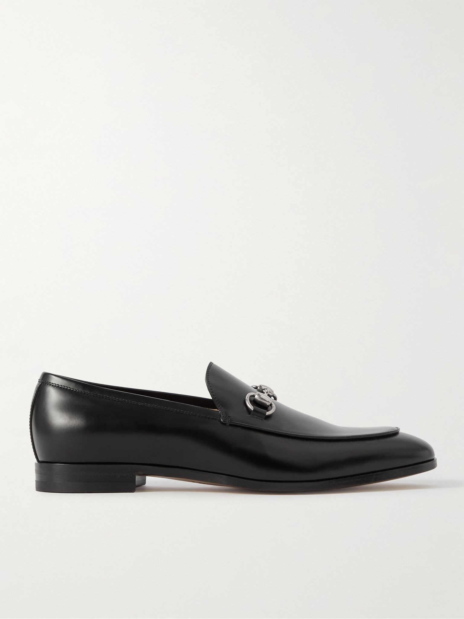 Horsebit Leather Loafers Black - 1