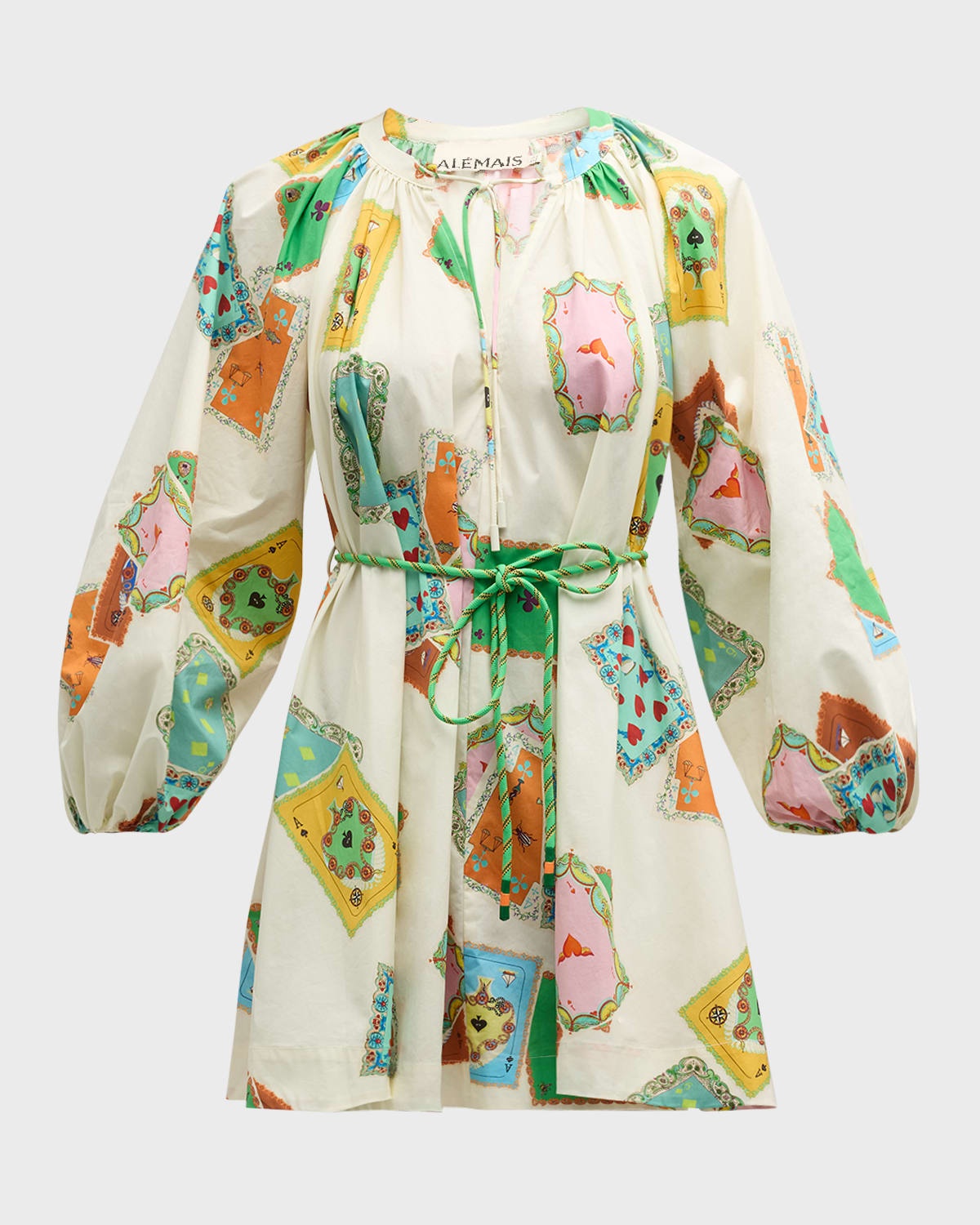 Rummy Long-Sleeve Multicolor Print Organic Cotton Mini Dress - 1