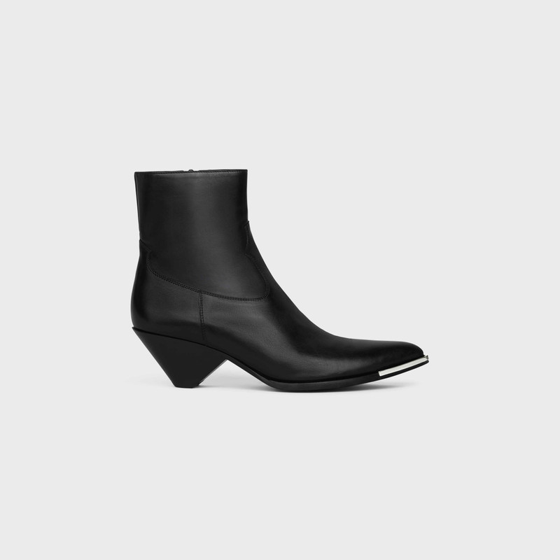 ZIPPED CONIQUE BOOT WITH METAL TOE in SHINY CALFSKIN 1