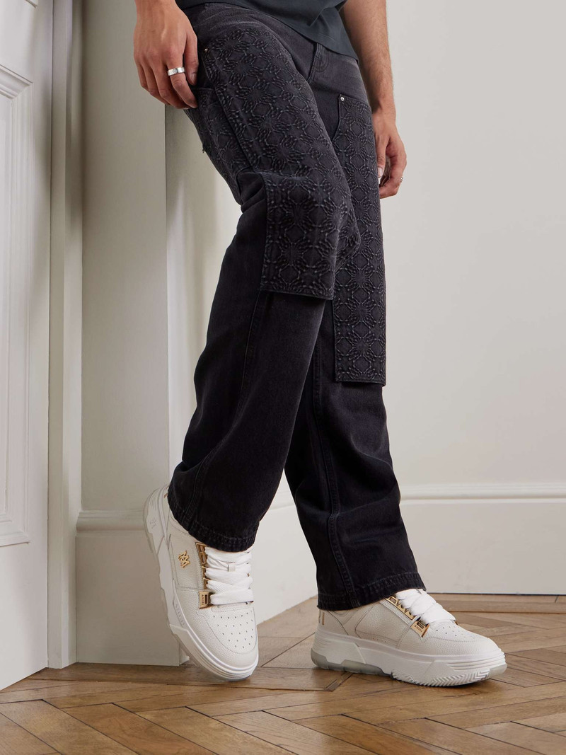 AMIRI MA-1 Embellished Metallic Full-Grain Leather Sneakers outlook