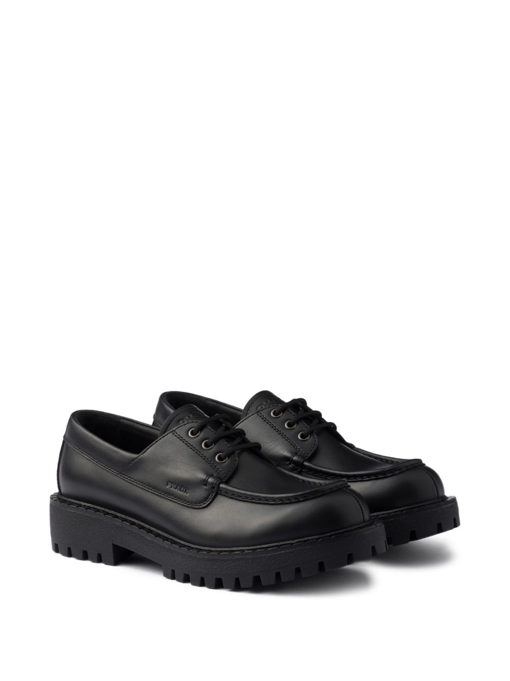 leather lace-up derby shoes - 2