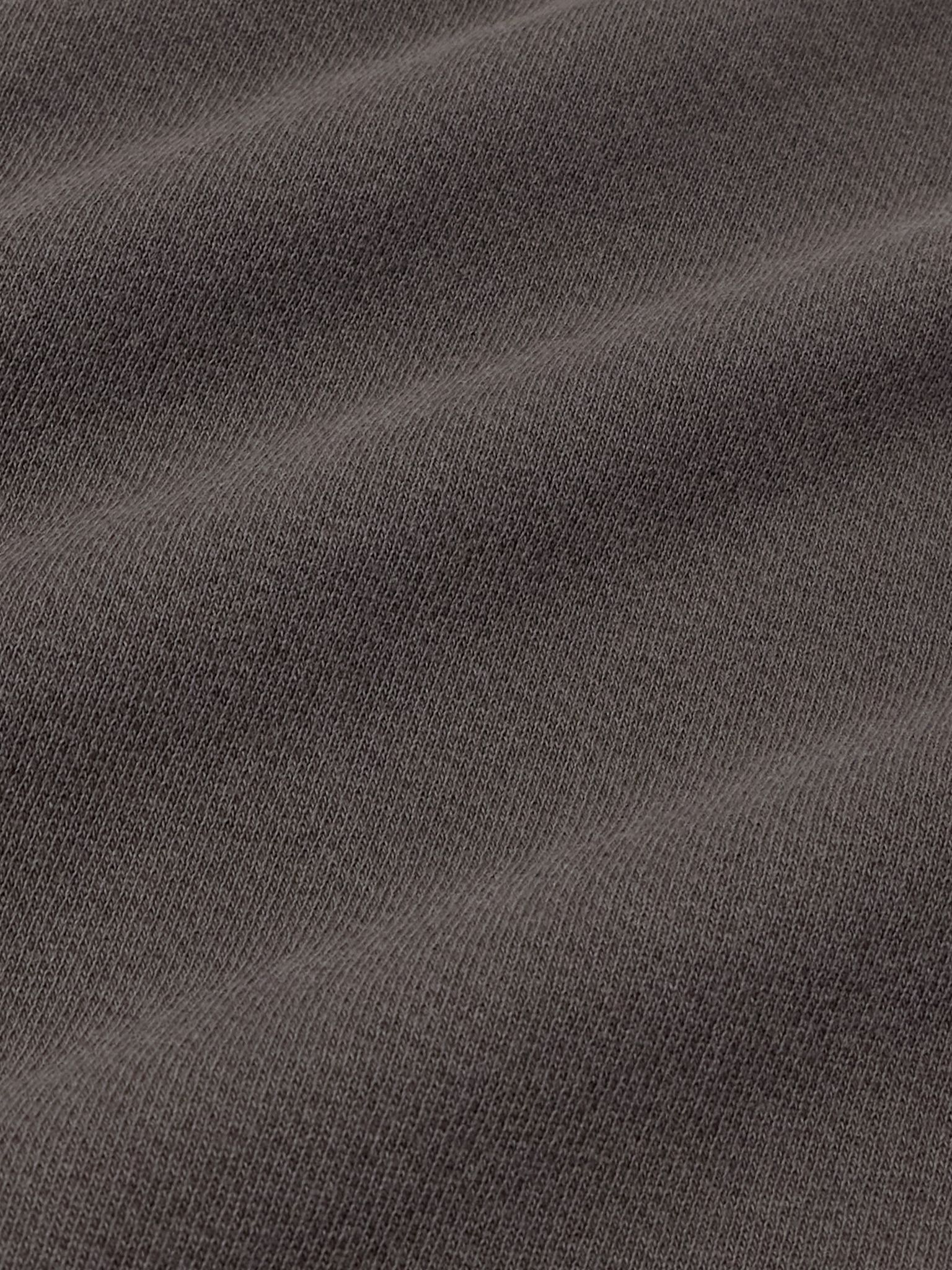 Yacht Garment-Dyed Cotton-Jersey Half-Zip Sweatshirt Gray - 4