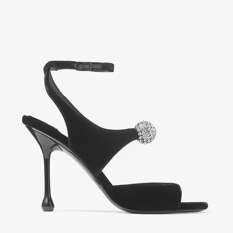 Orb 95 Black Velvet Sandals 1