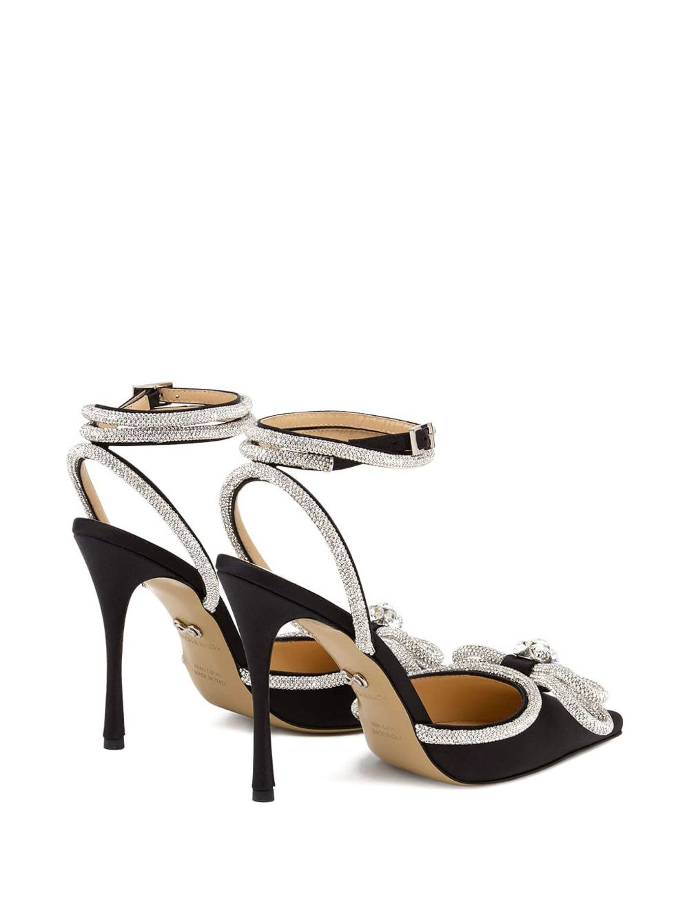 100mm crystal-embellished bow sandals - 2