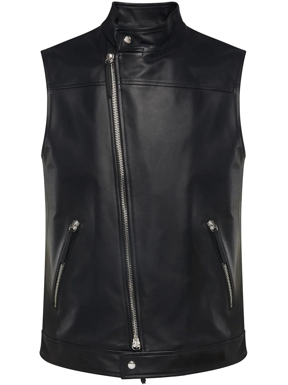 leather zip-up waistcoat - 1