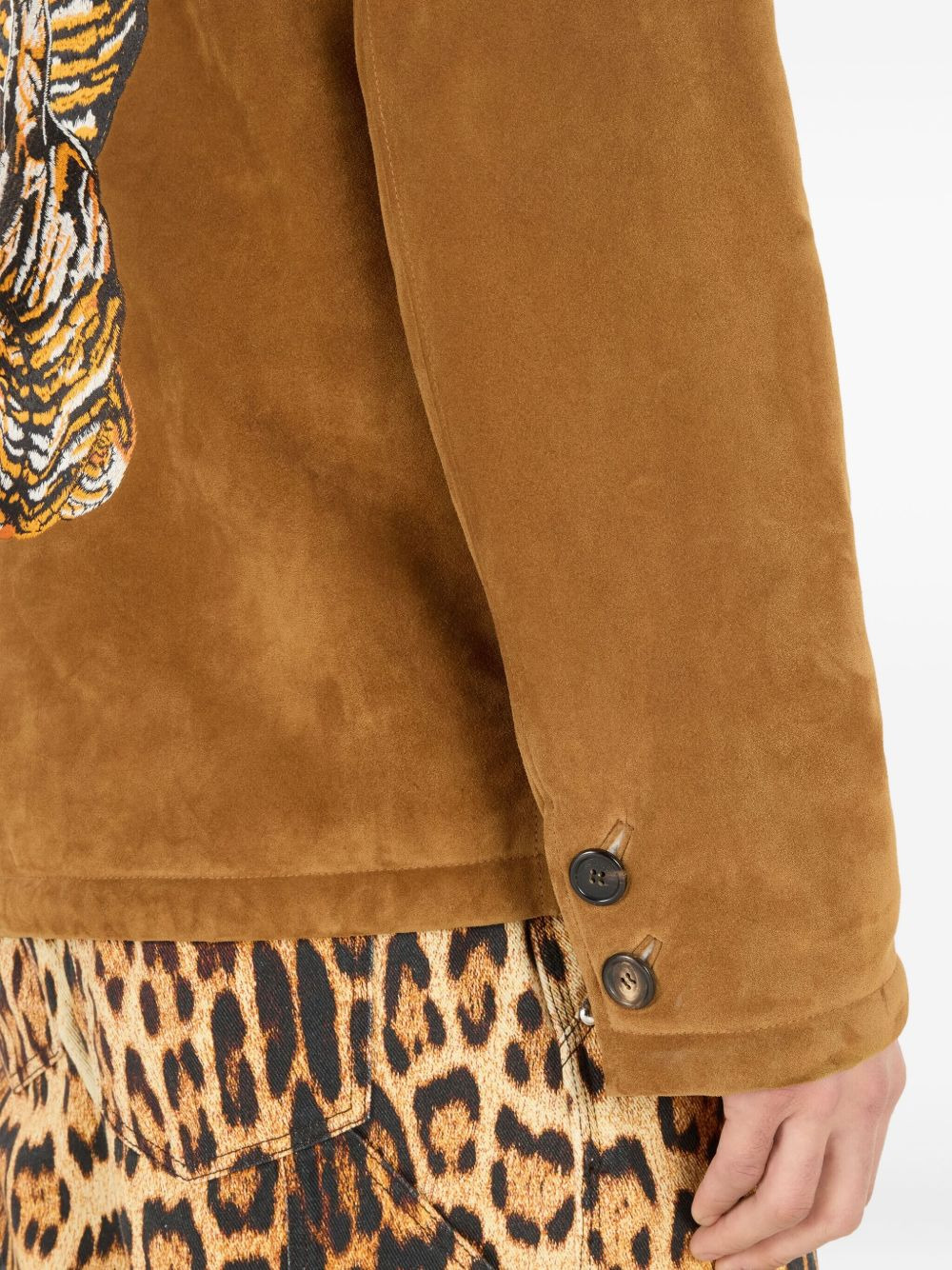 embroidered suede jacket - 6