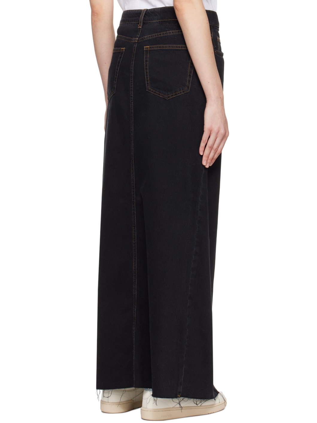 Black Kara Denim Maxi Skirt - 3