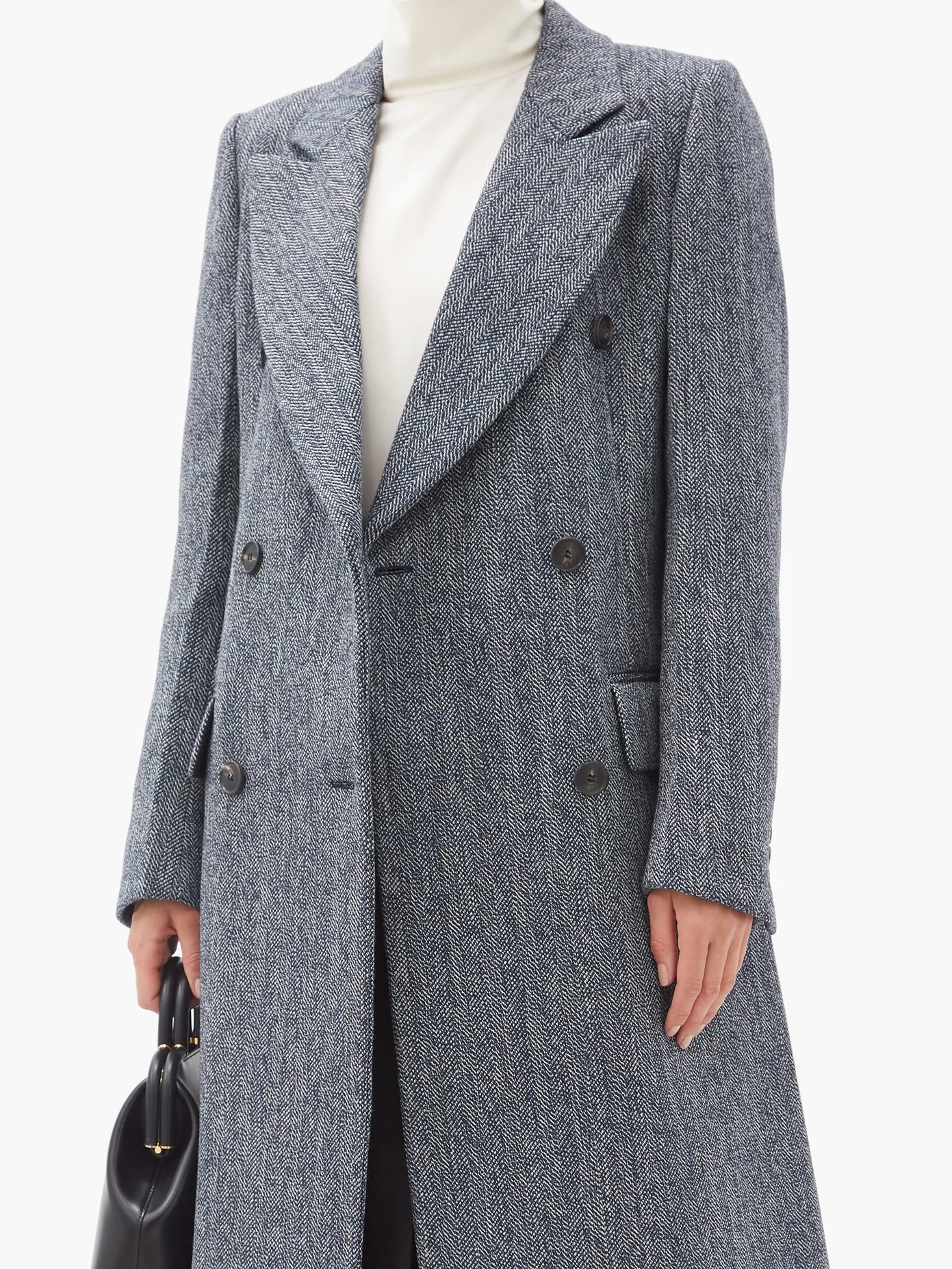 Double-breasted wool-blend wool tweed coat - 6