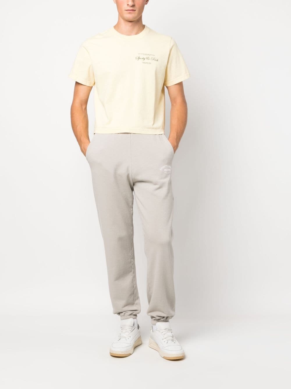 logo-print cotton track trousers - 2