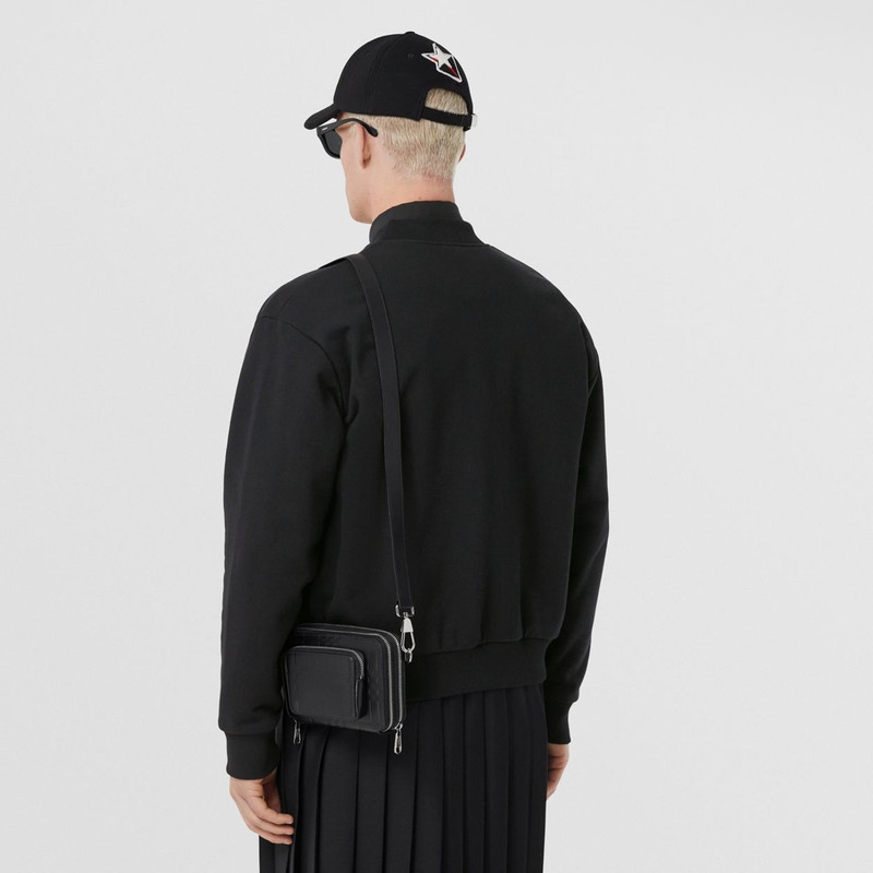 Burberry Embossed Check Leather Crossbody Bag outlook