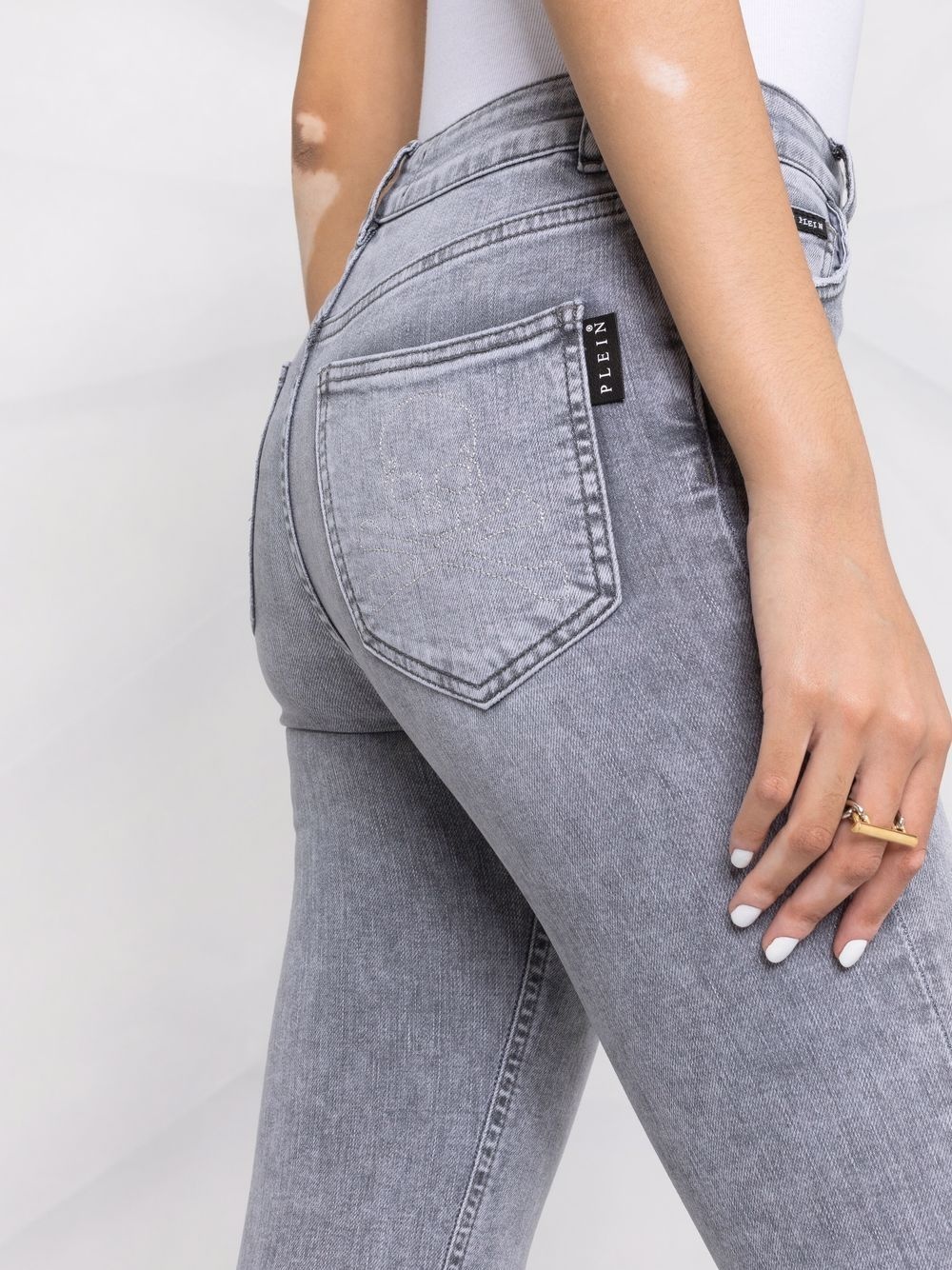 skinny cropped faded jeans - 3