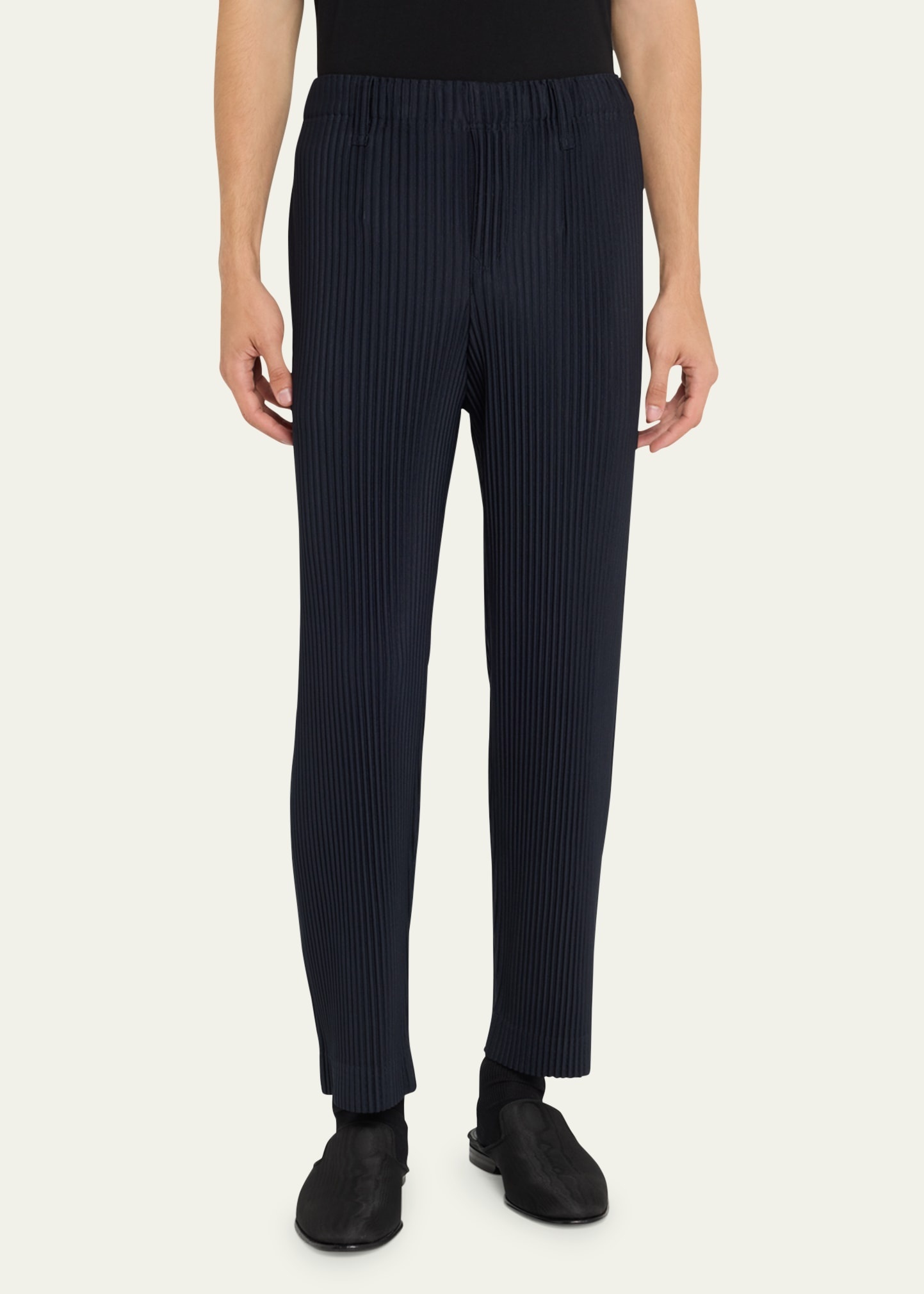 Men's Pleated Polyester Pants - 4