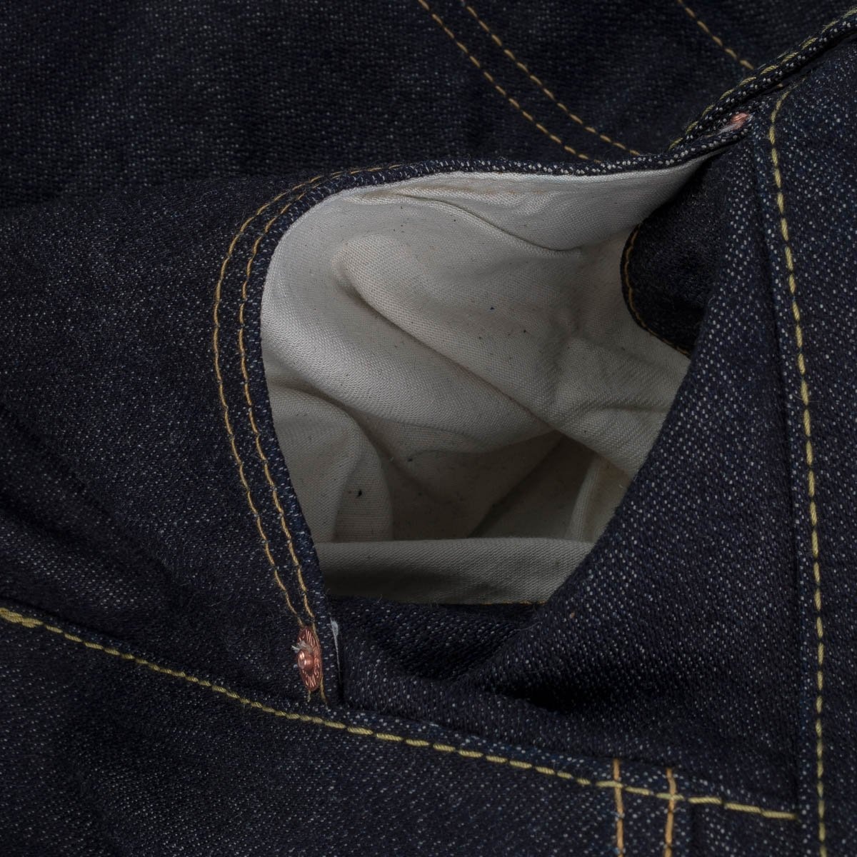 IH-888SBR-14 14oz Broken Twill Selvedge Denim Medium/High Rise Tapered Cut Jeans - Indigo - 14