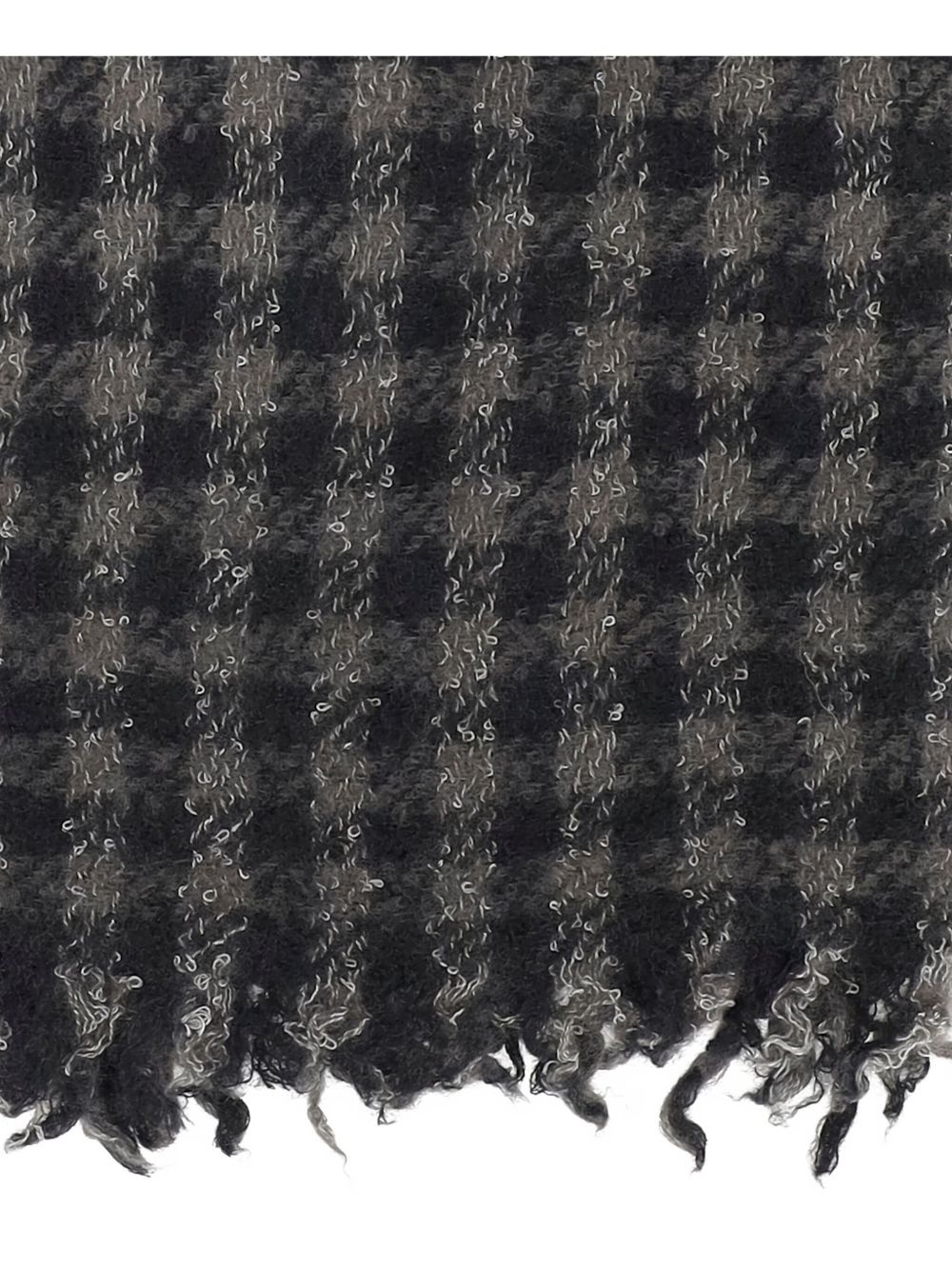 gingham frayed scarf - 2
