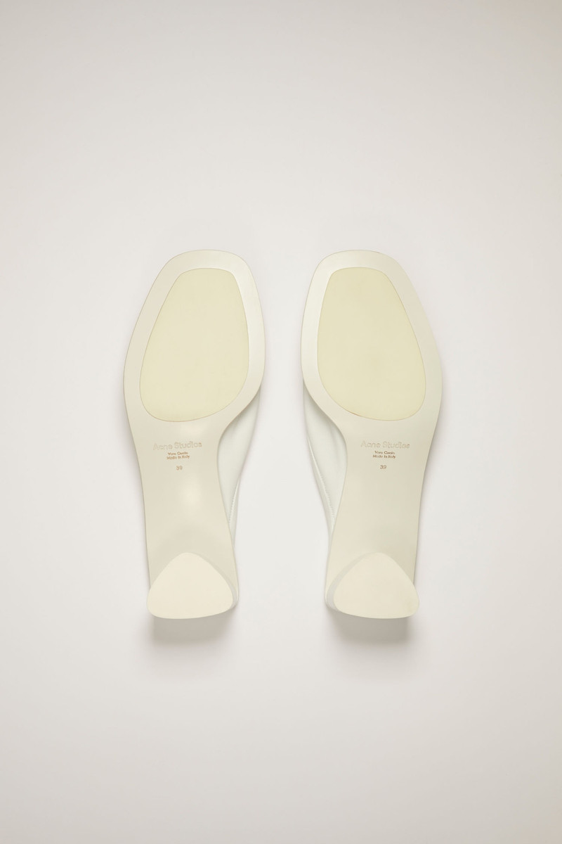 Open-toe leather mules white/white 3