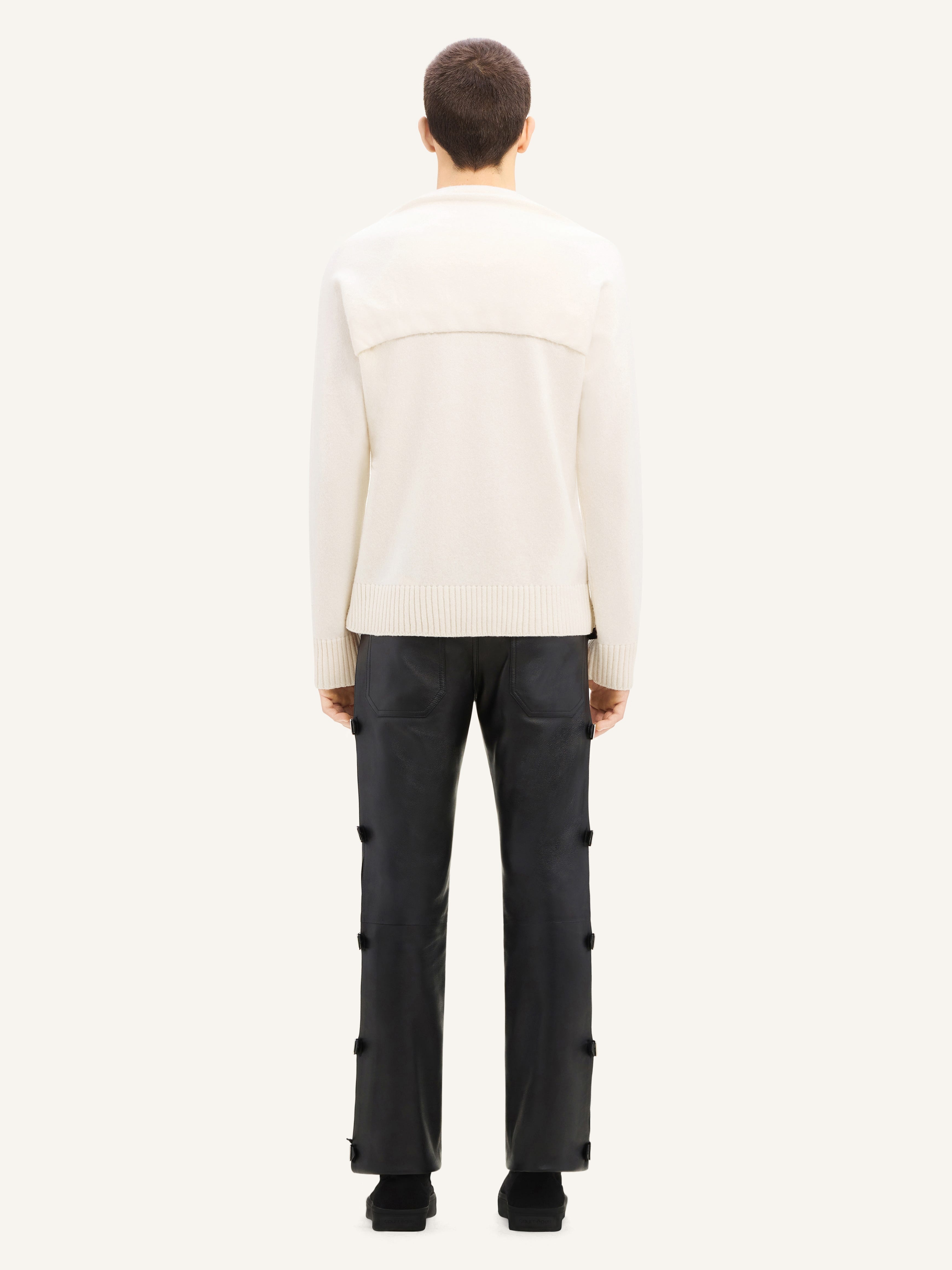 WOOL SWEATER WITH DRAP BEHIND THE BACK - 5