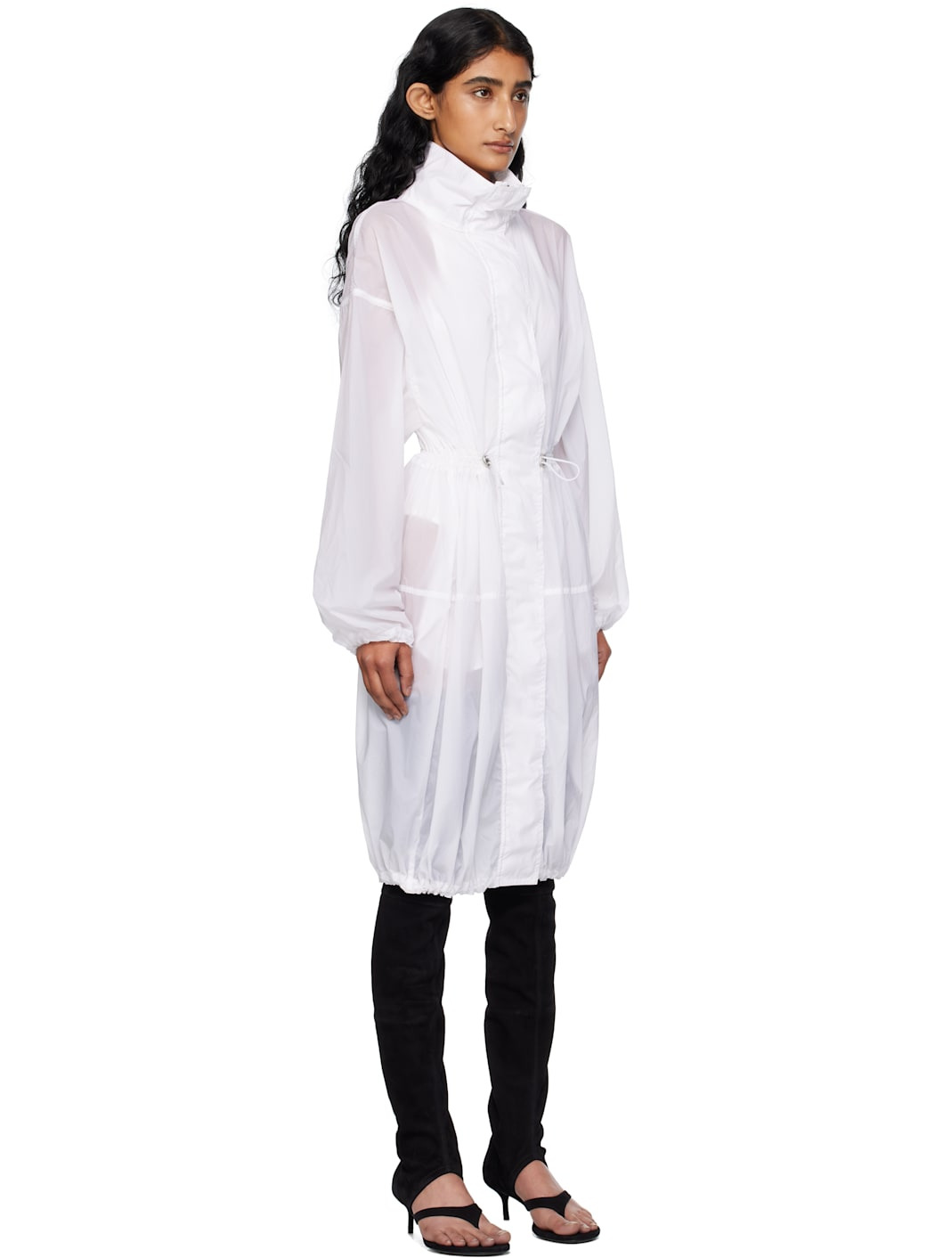 White Soft Nylon Bubble Parka - 2