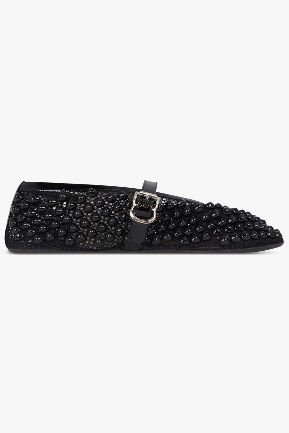 STUD FISHNET MESH BALLET FLAT | BLACK - 2