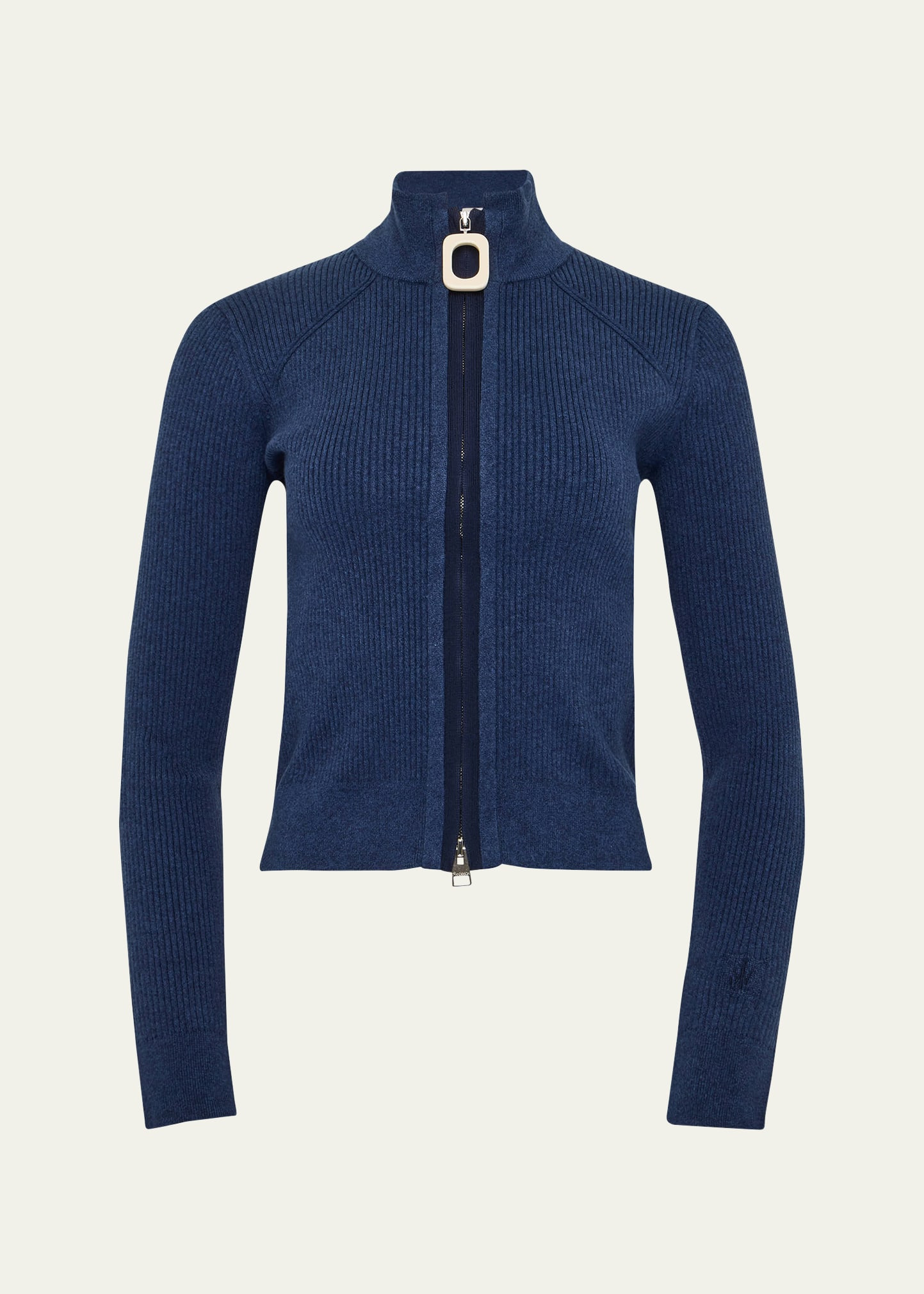 Fitted Zip-Up Cashmere Cardigan - 1