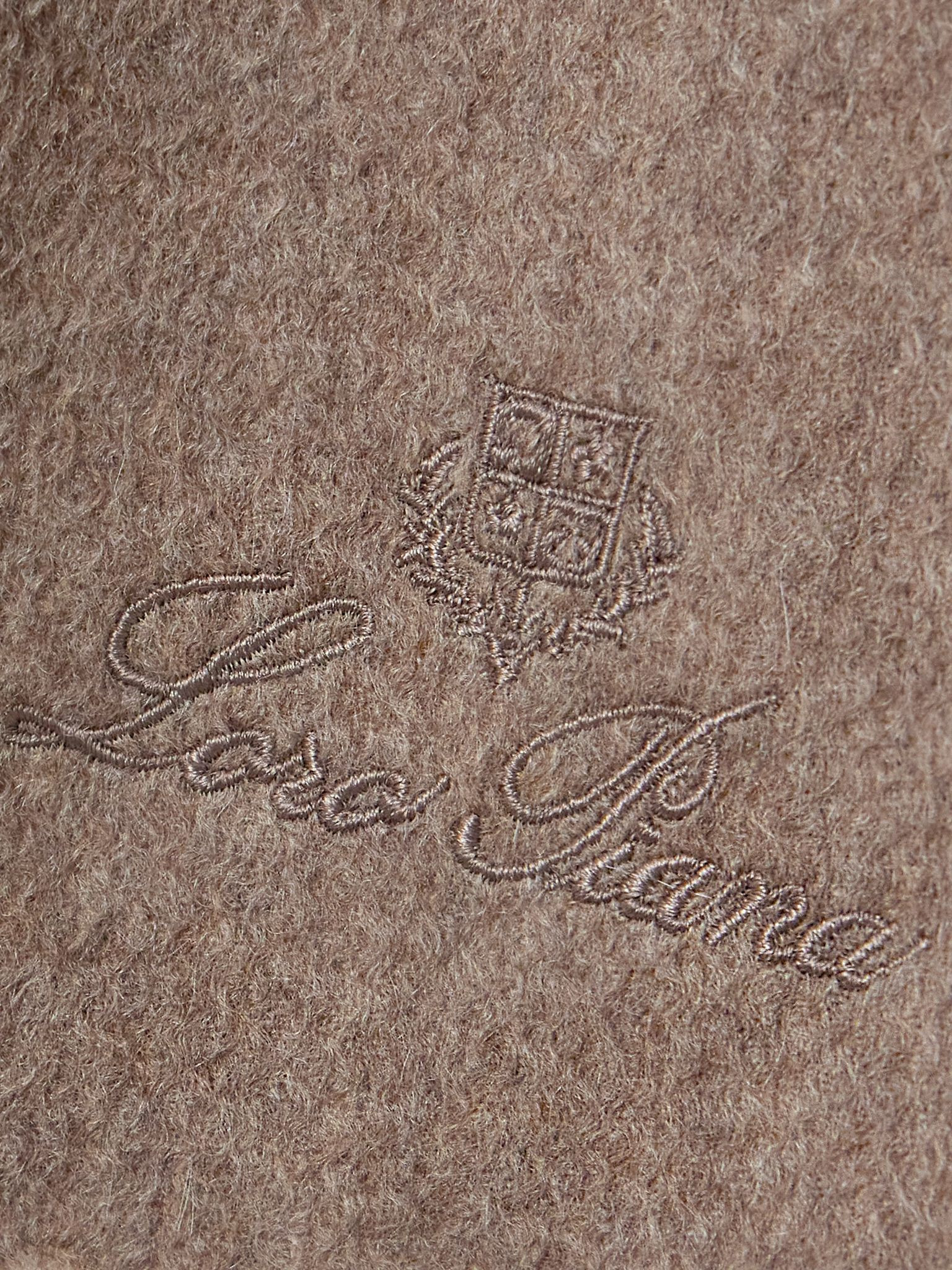 Grande Unita fringed cashmere scarf Brick - 3