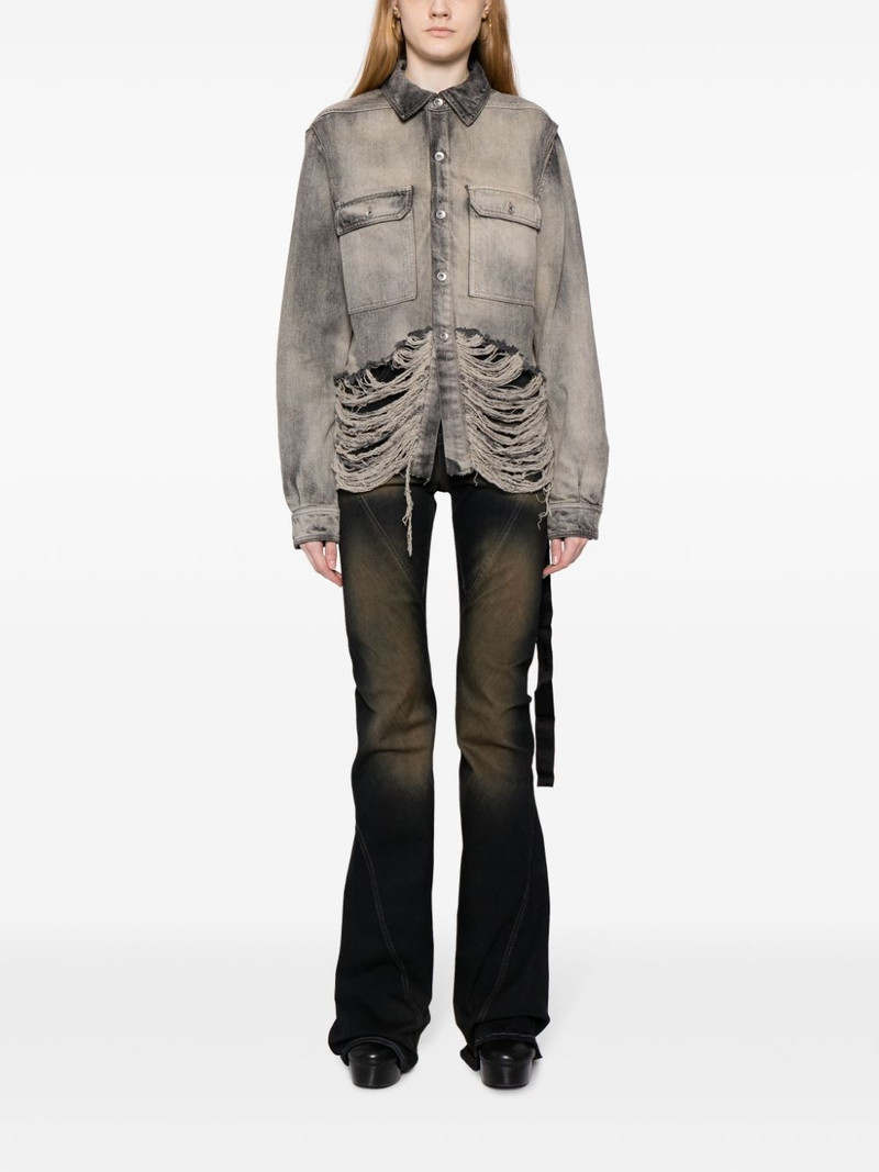 Rick Owens DRKSHDW distressed-effect denim shirt outlook
