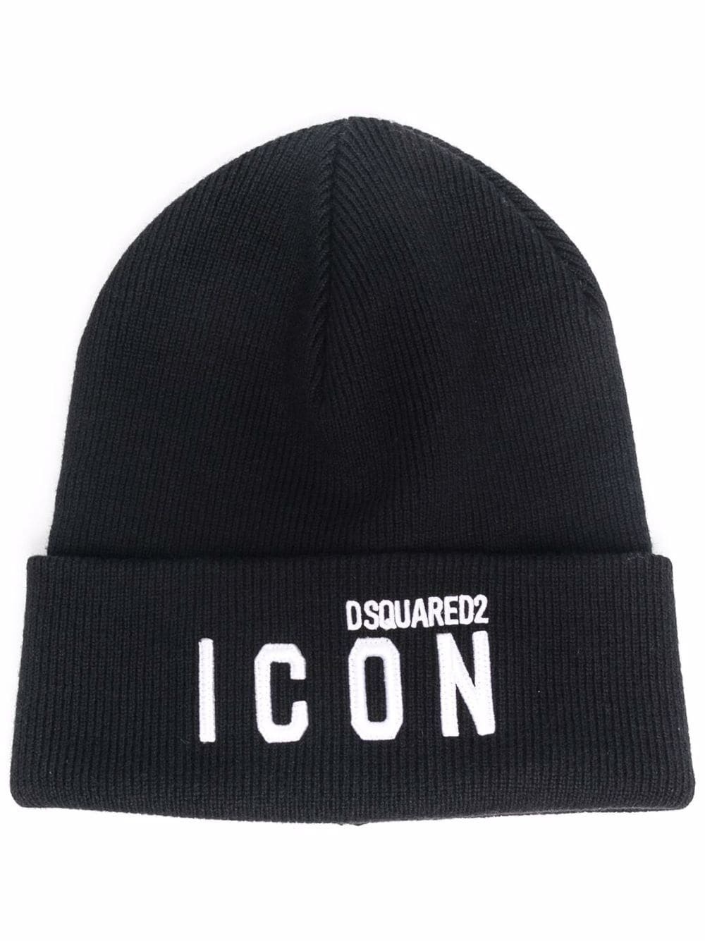 Icon logo-embroidered knitted beanie - 1