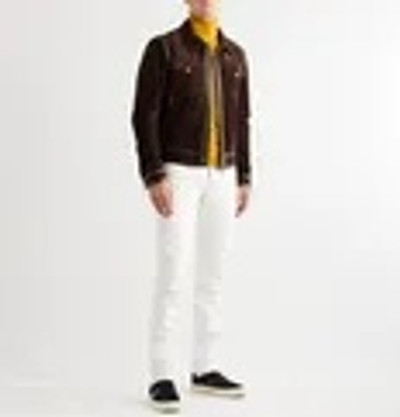 TOM FORD Slim-Fit Leather-Trimmed Suede Jacket outlook