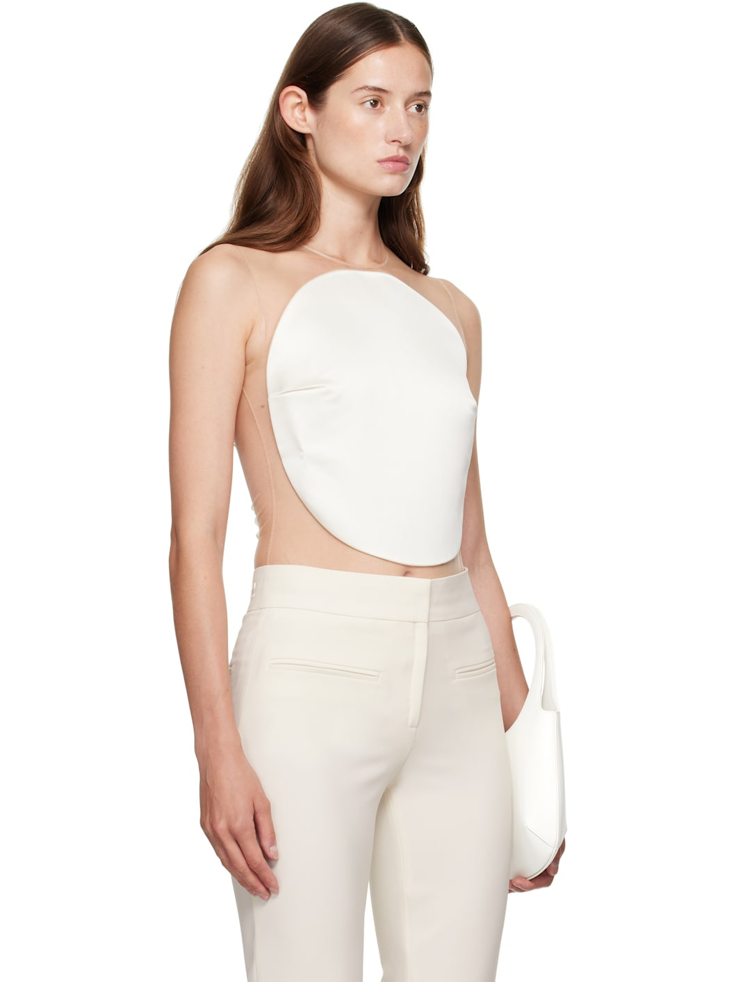Off-White Illusion Circle Satin Bodysuit - 2
