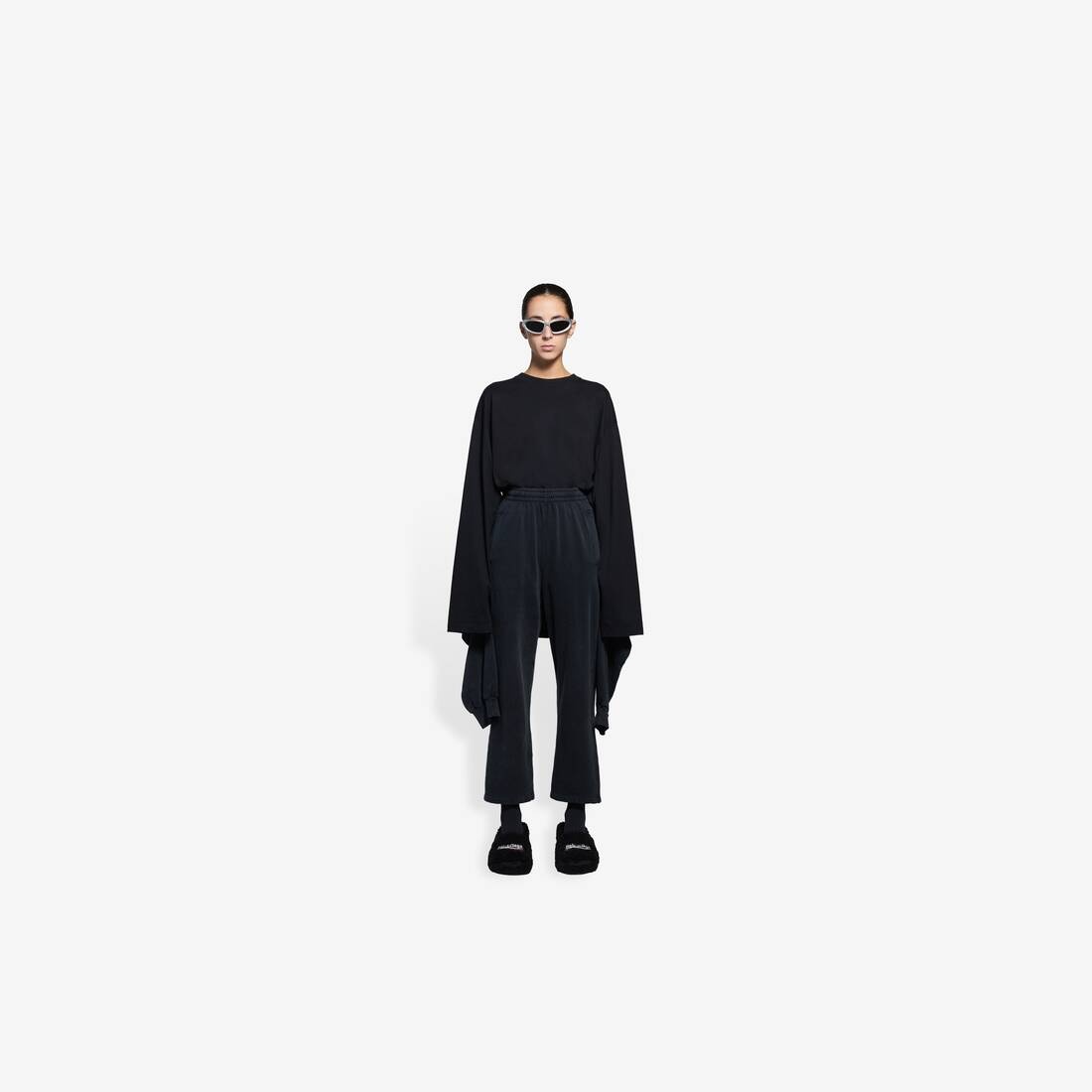 Women's Knotted Sweatpants in Black - 3