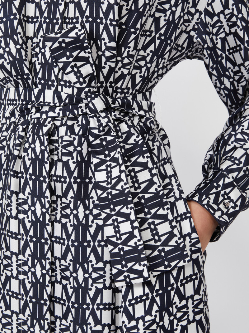 ESPLOSO Printed twill shirt dress 5