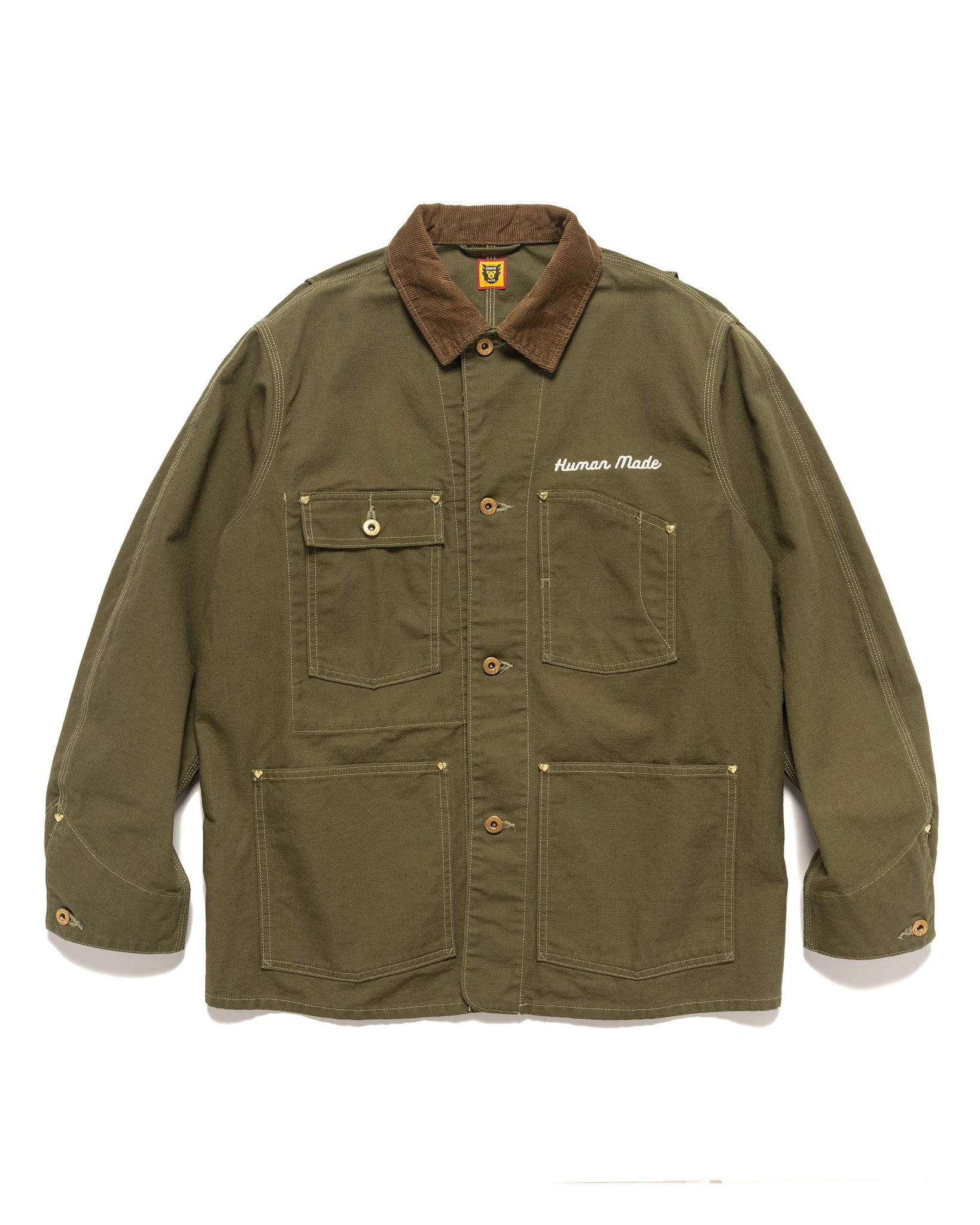 Human Made Duck Coverall Jacket Olive Drab | REVERSIBLE