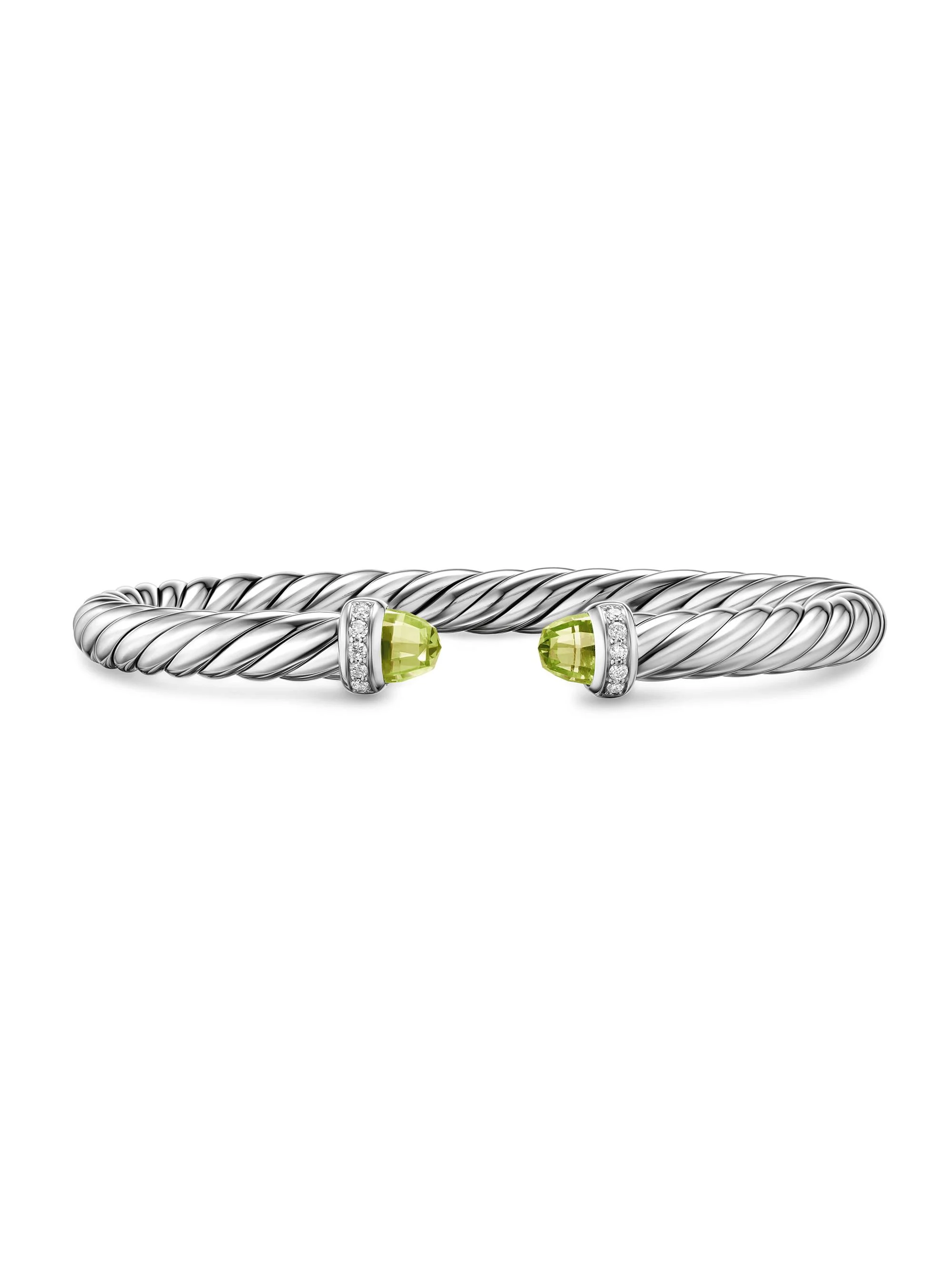 Women's Cable Flex Bracelet in Sterling Silver - Peridot - 1