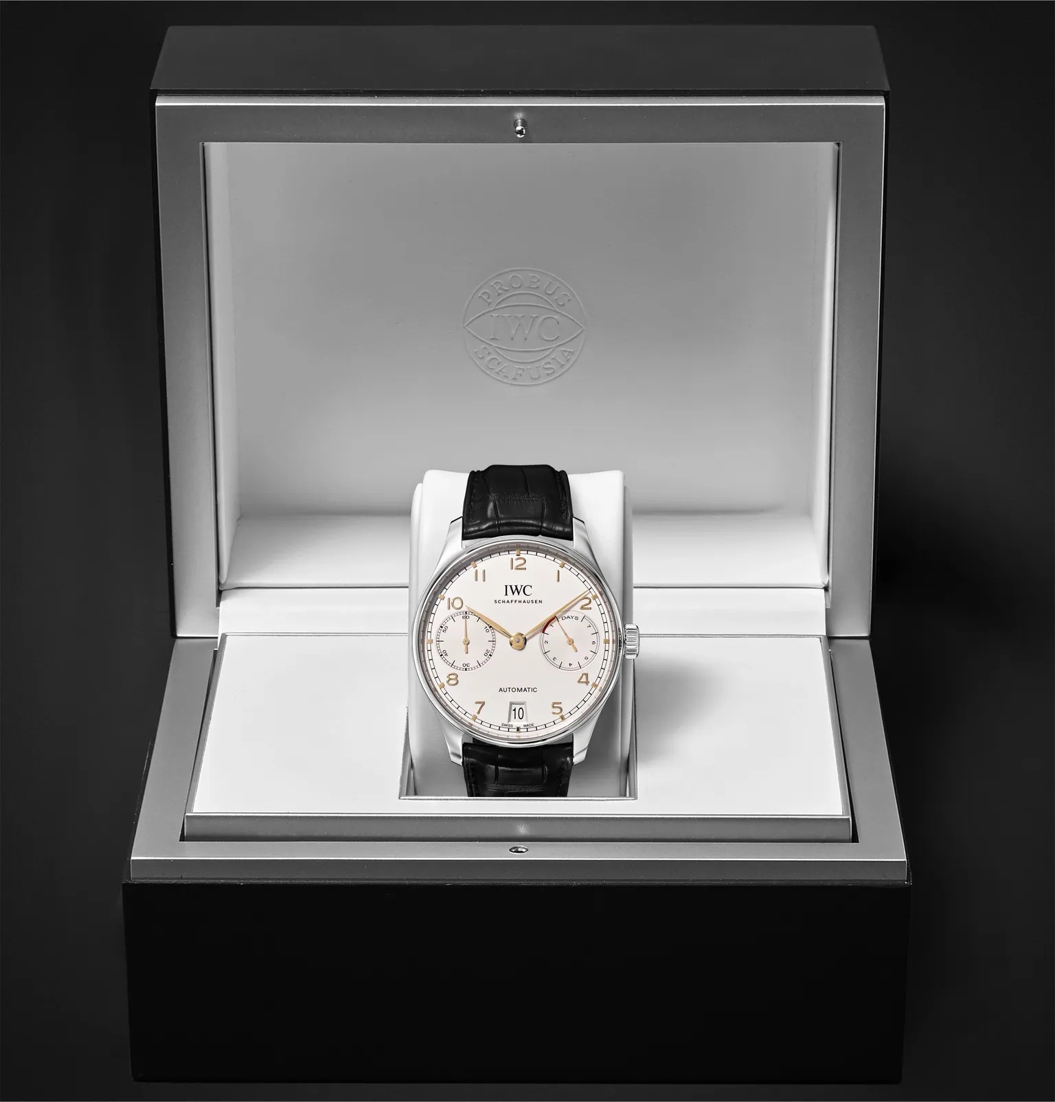 Portugieser Automatic 42mm Stainless Steel and Alligator Watch, Ref. No. IW500704 - 9