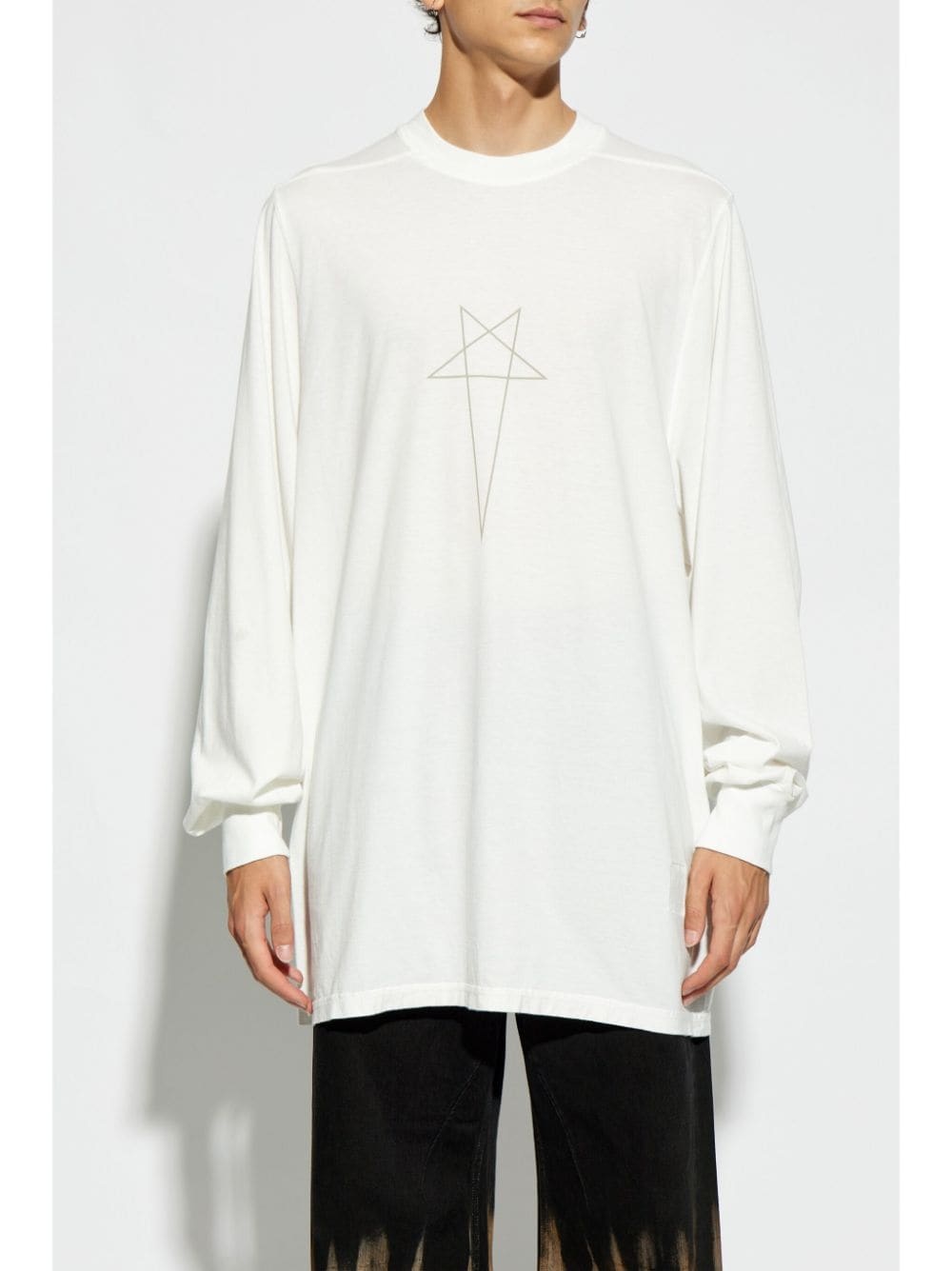 Rick Owens DRKSHDW logo-print long sleeve t-shirt | REVERSIBLE