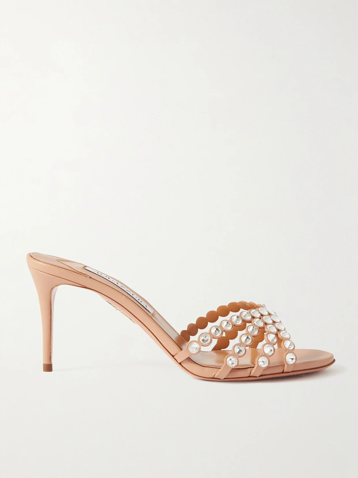 Tequila 75 Crystal-embellished Leather Mules - 1