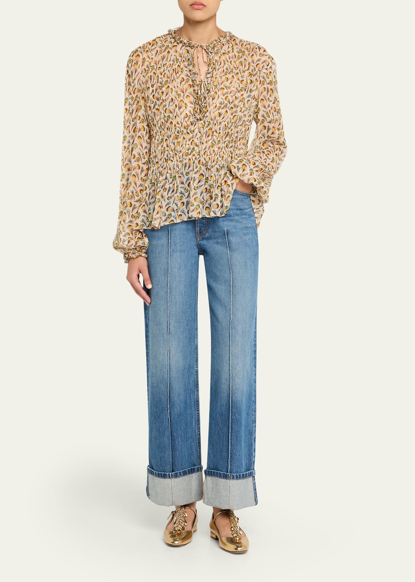 Robbie Tie-Front Silk Blouse - 2